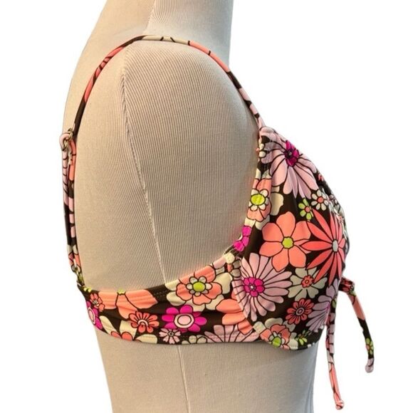 NWT Salt & Cove Multi Color Floral Swim Bra - Picture 3 of 6